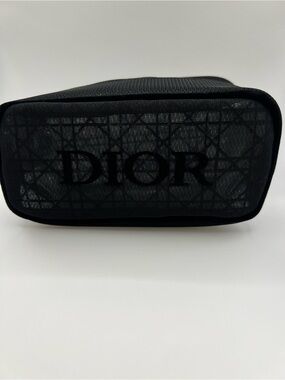 Dior Black Mesh Logo Cosmetic Case